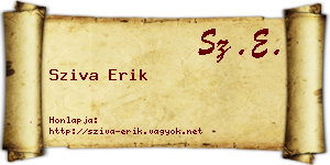 Sziva Erik névjegykártya